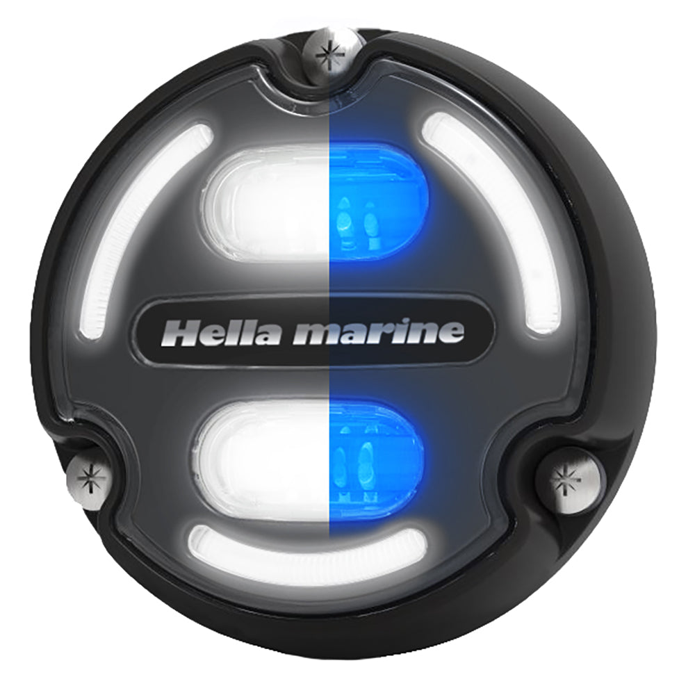 Hella Marine Apelo A2 Blue White Underwater Light - 3000 Lumens - Black Housing - Charcoal Lens w/Edge Light — marine underwater lighting