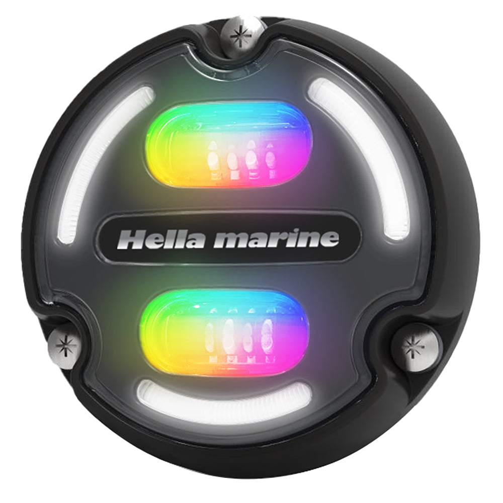 Hella Marine A2 RGB Underwater Light - 3000 Lumens - Black Housing - Charcoal Lens w/Edge Light — marine underwater lighting
