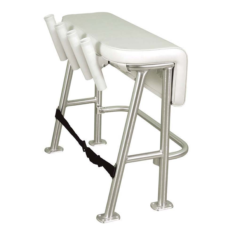 TACO Marine TACO Neptune III Leaning Post w/4 White Poly Rod Holders — marine seating