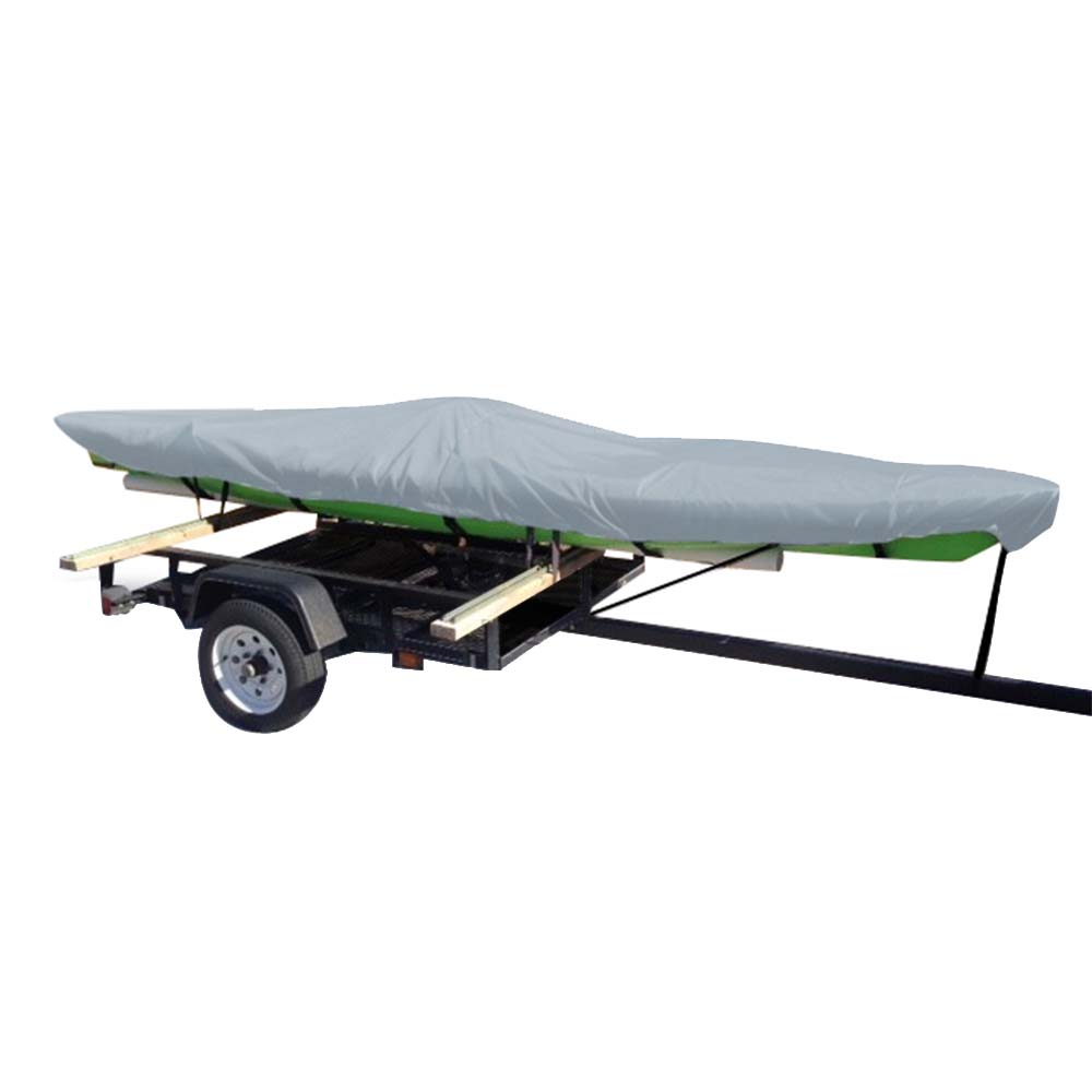 Carver by Covercraft Carver Poly-Flex II Styled-to-Fit Cover f/14.5' Fishing Kayaks Trailerable- Grey — marine winter covers