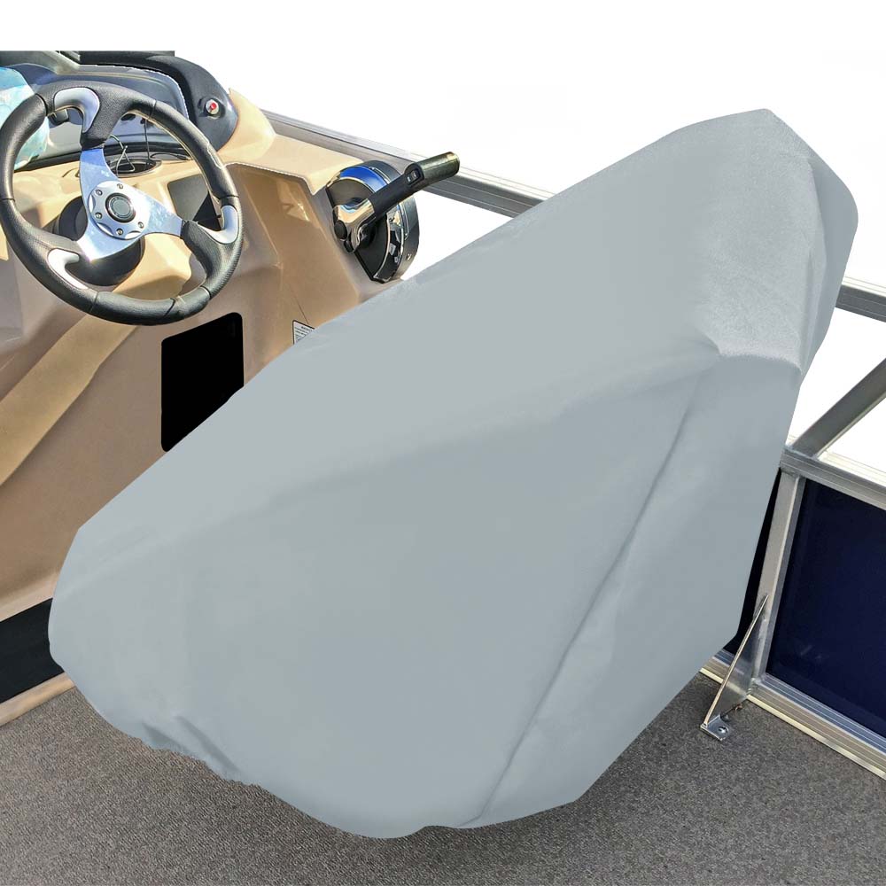 Carver by Covercraft Carver Poly-Flex II Captain's Chair Cover - Fits up to 32″H x 26″W x 25″D - Grey — marine winter covers