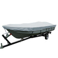 Carver by Covercraft Carver Poly-Flex II Wide Series Styled-to-Fit Boat Cover f/12.5' V-Hull Fishing Boats Without Motor - Grey — marine winter covers