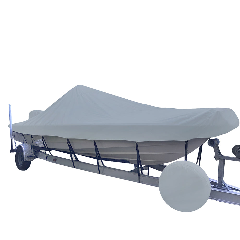 Carver by Covercraft Carver Sun-DURA® Narrow Series Styled-to-Fit Boat Cover f/21.5' V-Hull Center Console Shallow Draft Boats - Grey — marine winter covers