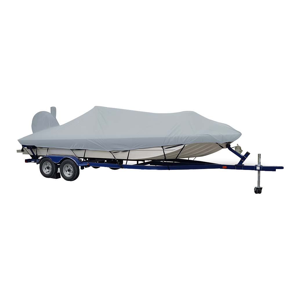 Carver by Covercraft Carver Sun-DURA® Extra Wide Series Styled-to-Fit Boat Cover f/18.5' Aluminum Modified V Jon Boats - Grey — marine winter covers