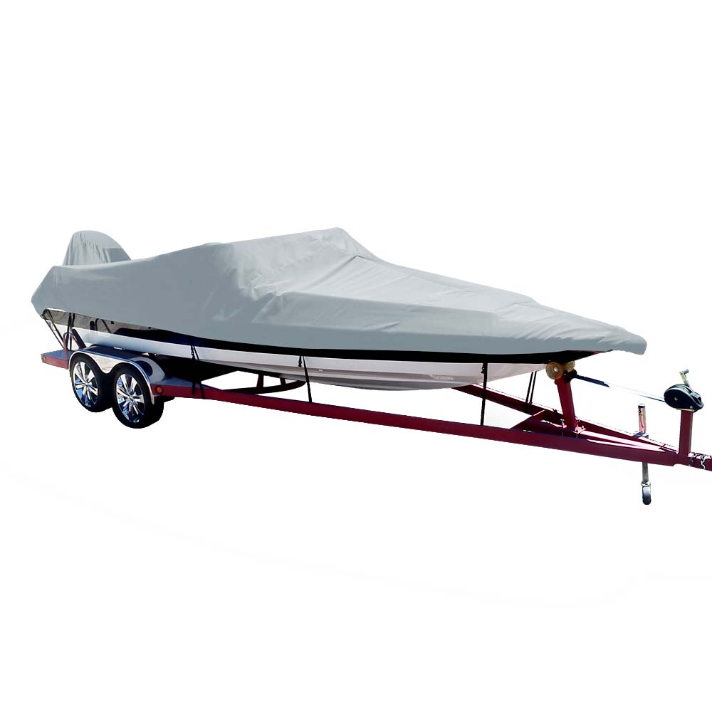 Carver by Covercraft Carver Poly-Flex II Styled-to-Fit Boat Cover f/18.5' Ski Boats with Low Profile Windshield - Grey — marine winter covers