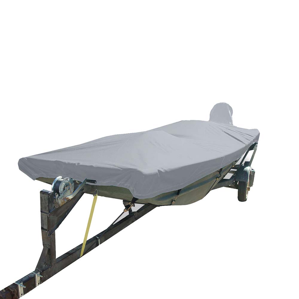 Carver by Covercraft Carver Poly-Flex II Styled-to-Fit Boat Cover f/15.5' Open Jon Boats - Grey — marine winter covers