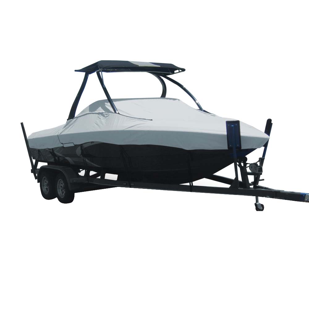 Carver by Covercraft Carver Sun-DURA® Specialty Boat Cover f/20.5' Tournament Ski Boats w/Tower - Grey — marine winter covers