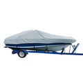 Carver by Covercraft Carver Sun-DURA® Styled-to-Fit Boat Cover f/24.5' V-Hull Low Profile Cuddy Cabin Boats w/Windshield & Rails - Grey — marine winter covers