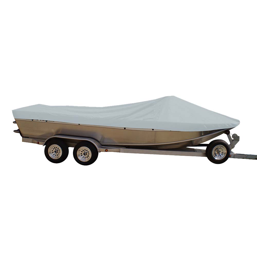 Carver by Covercraft Sun-DURA® Styled-to-Fit Boat Cover f/19.5' Sterndrive Aluminum Boats w/High Forward Mounted Windshield - Grey — marine winter covers