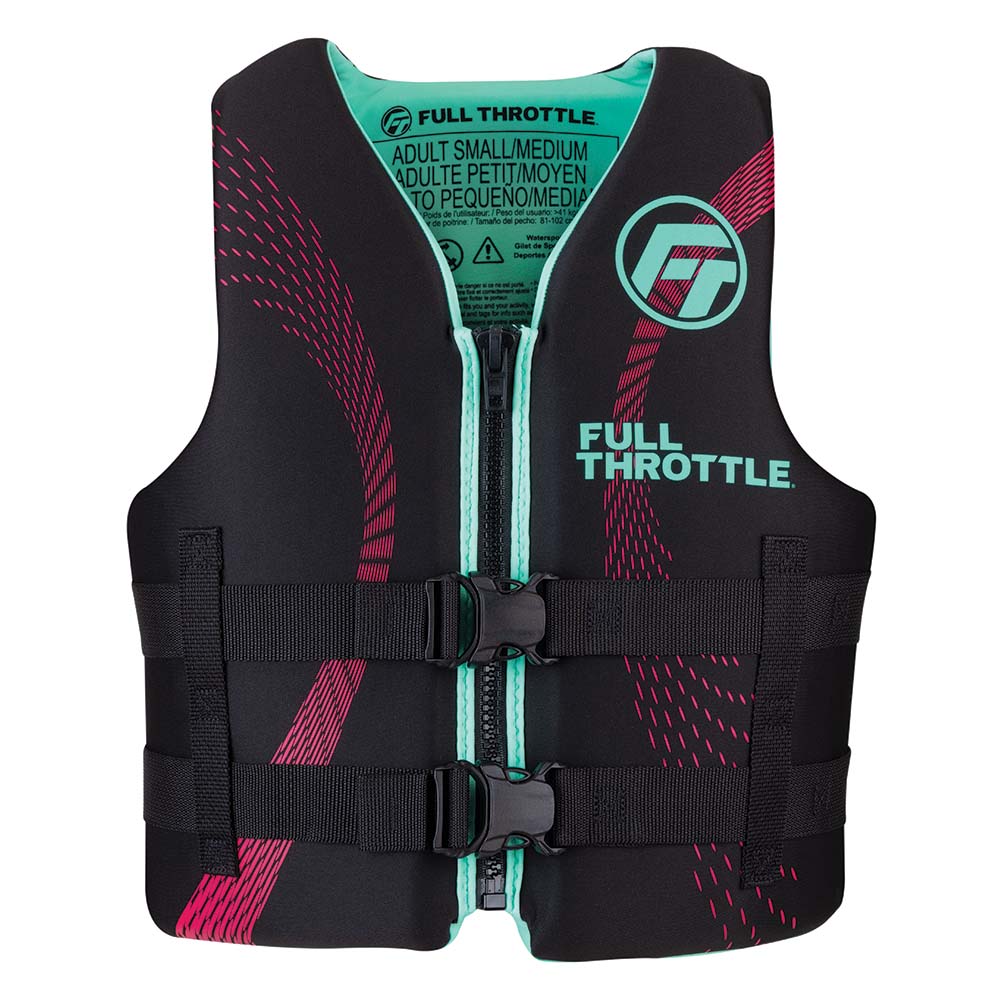 Full Throttle Adult Rapid-Dry Life Jacket - S/M - Aqua/Black — marine watersports