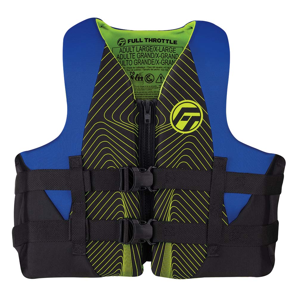 Full Throttle Adult Rapid-Dry Life Jacket - L/XL - Blue/Black — marine watersports