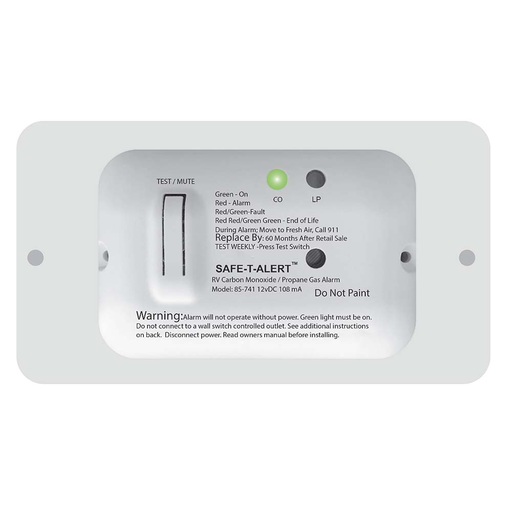 Safe-T-Alert 85 Series Carbon Monoxide Propane Gas Alarm - 12V - White — marine fume detectors