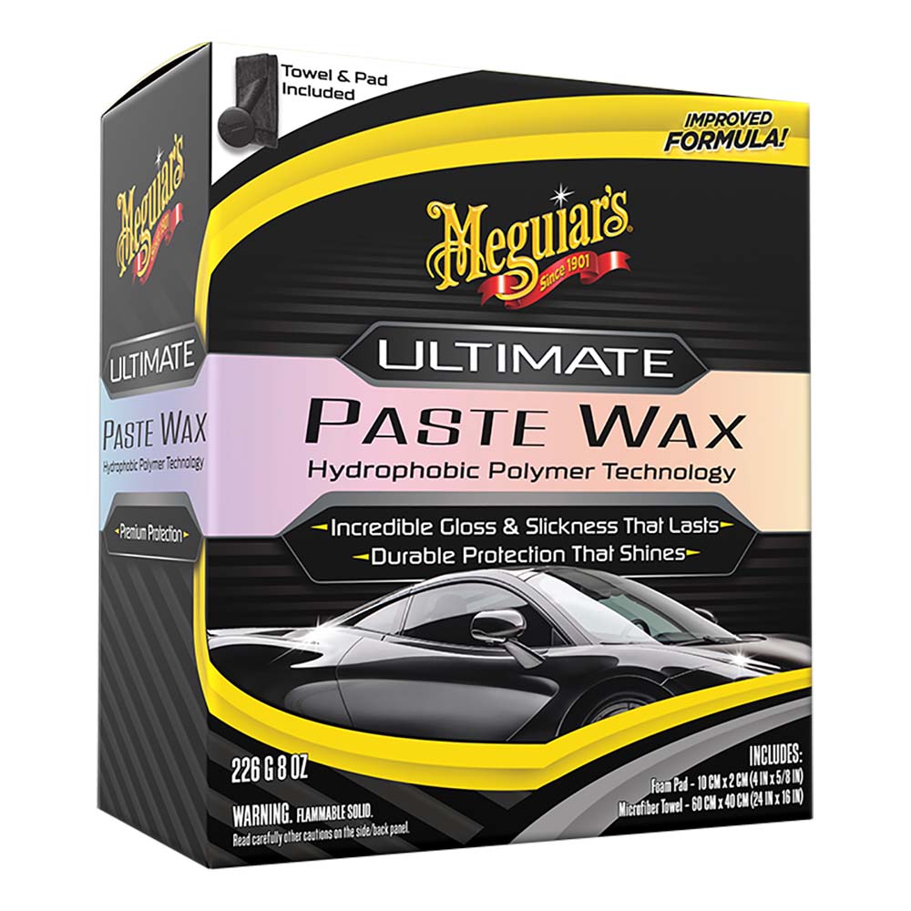 Meguiar's Ultimate Paste Wax - Long-Lasting, Easy to Use Synthetic Wax - 8oz — marine cleaning