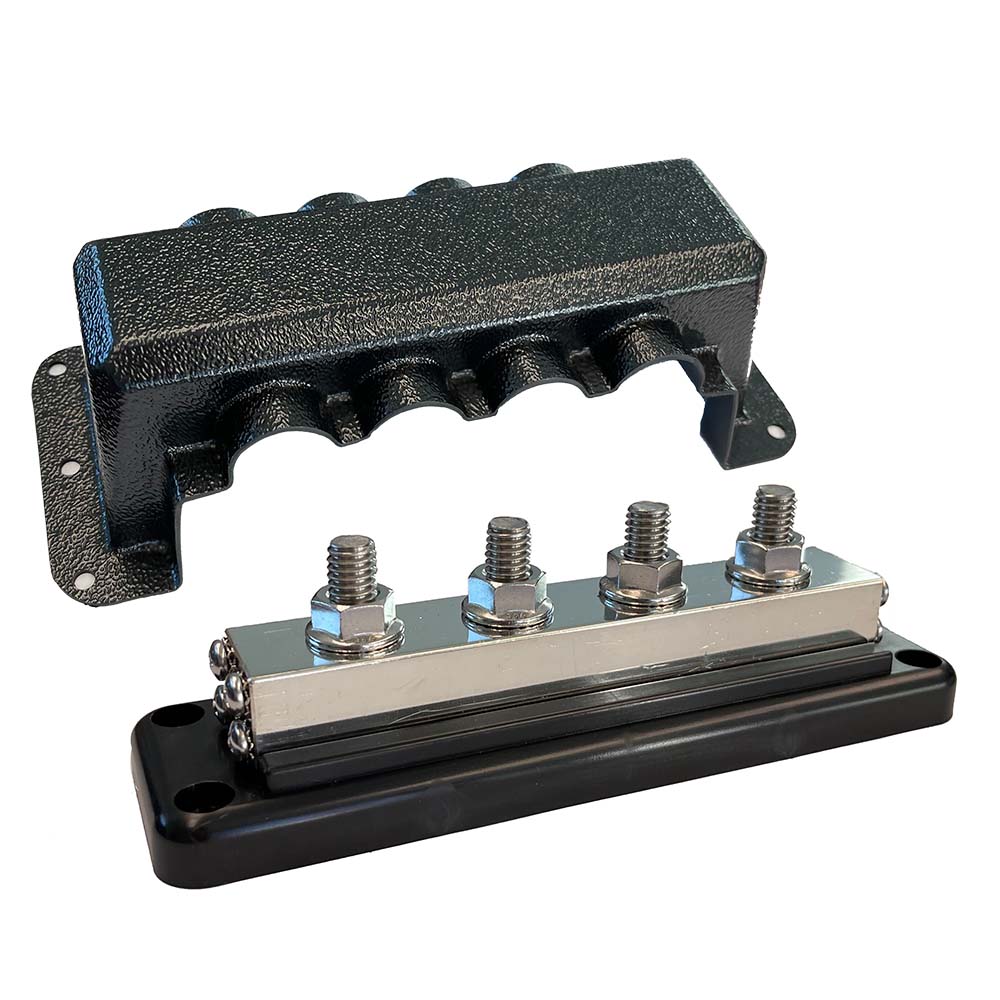 Victron Energy Victron Busbar 600A 4P & Cover 4X 3/8" Plus 4X M8 Terminals — marine busbars