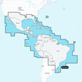 Navionics NASA004L - Mexico, Caribbean to Brazil - Navionics+ — marine navionics +