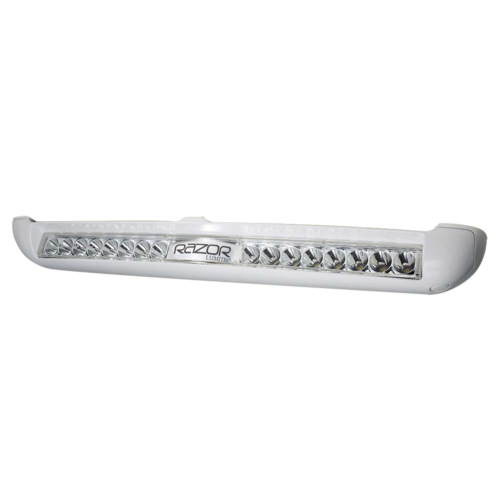 Lumitec Razor Light Bar - Spot - White Housing w/Inverted Logo Flush Mount — marine light bars