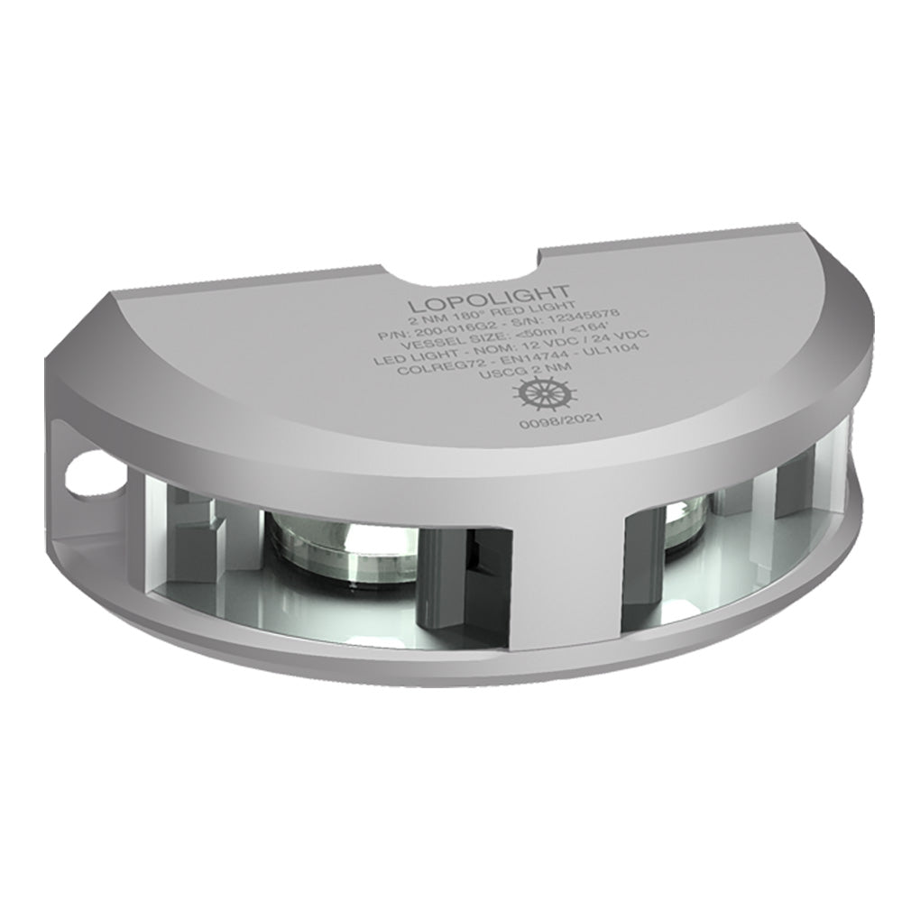 Lopolight Series 200-024 - Navigation Light - 2NM - Vertical Mount - White - Silver Housing - 6M Cable — marine navigation lights