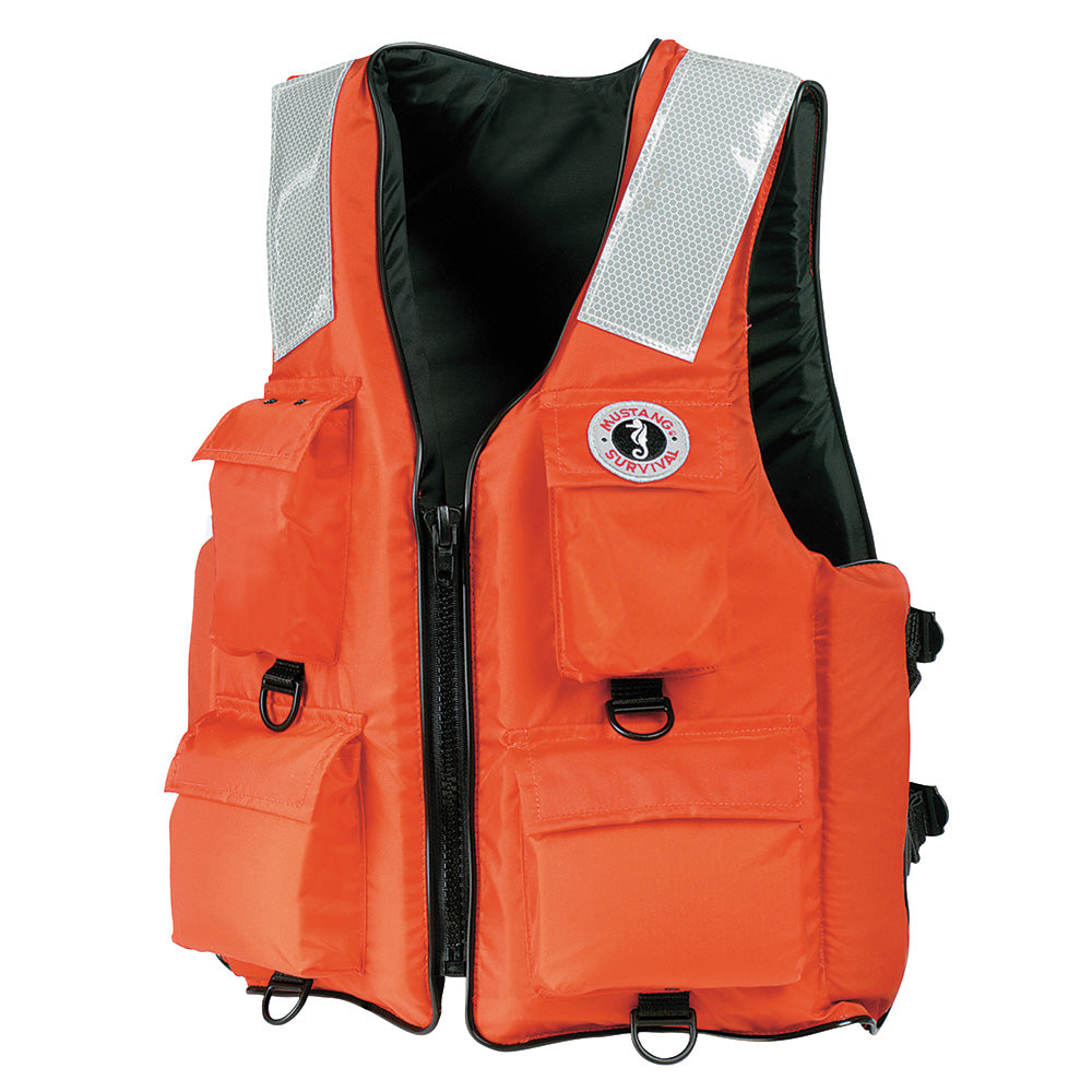 Mustang Survival Mustang 4-Pocket Flotation Vest - Orange - Medium — marine personal flotation devices