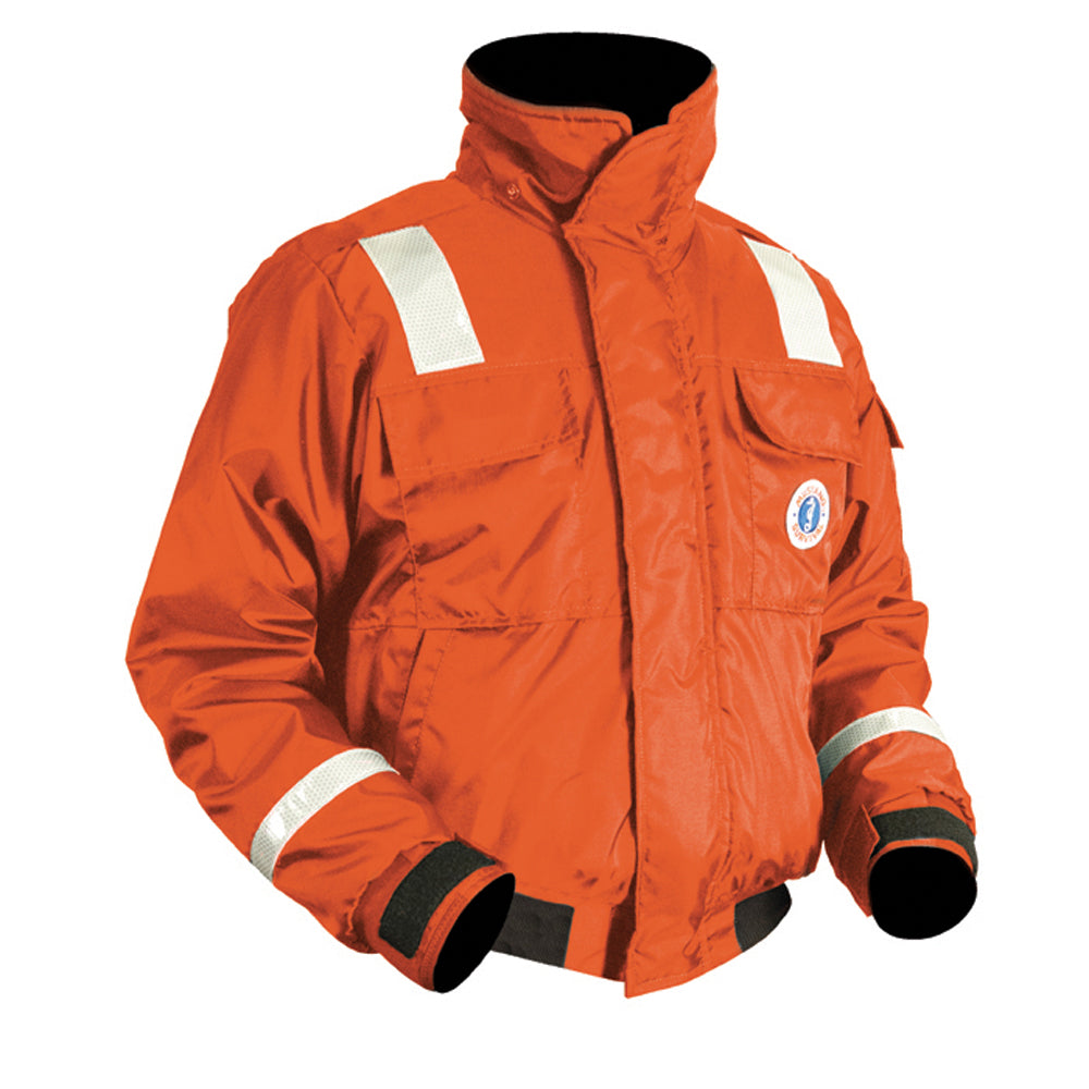 Mustang Survival Mustang Classic Flotation Bomber Jacket w/Reflective Tape - Orange - XL — marine flotation coats/pants
