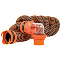 Camco RhinoEXTREME 15' Sewer Hose Kit w/Swivel Fitting 4 In 1 Elbow Caps — marine sanitation