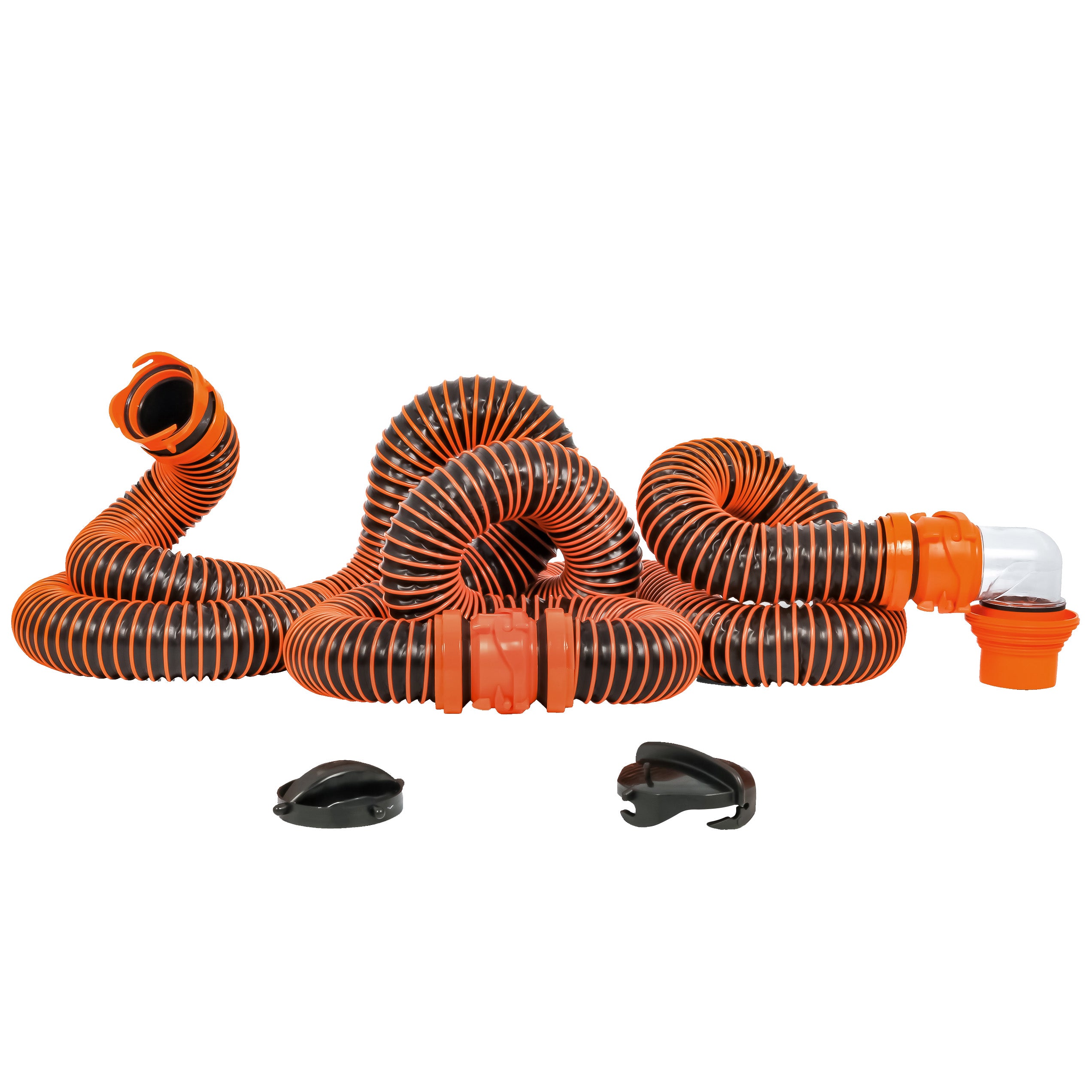 Camco RhinoEXTREME 20' Sewer Hose Kit w/4 In 1 Elbow Caps — marine sanitation