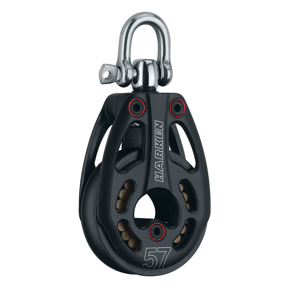 Harken 57mm Aluminum Low Load Black Magic Block w/Swivel — marine blocks