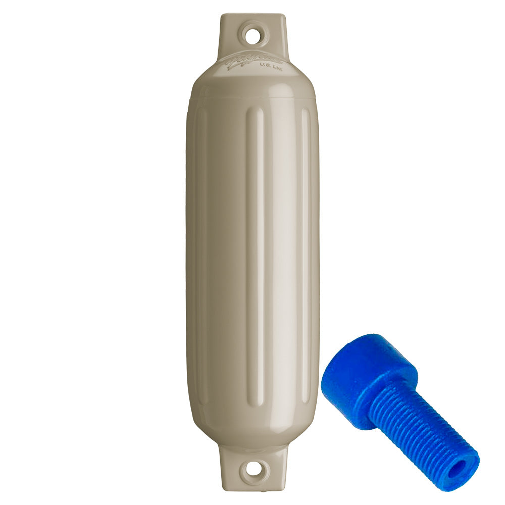 Polyform U.S. Polyform G-2 Twin Eye Fender 4.5" x 15.5" - Sand w/Adapter — marine fenders