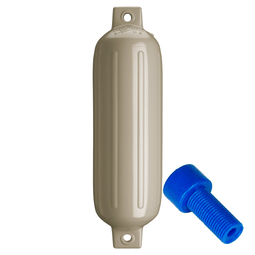 Polyform U.S. Polyform G-4 Twin Eye Fender 6.5" x 22" - Sand w/Adapter — marine fenders