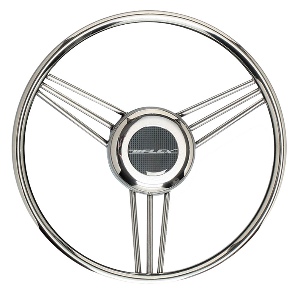 Uflex USA Uflex V27 13.8" Steering Wheel - Stainless Steel Grip & Spokes — marine steering wheels