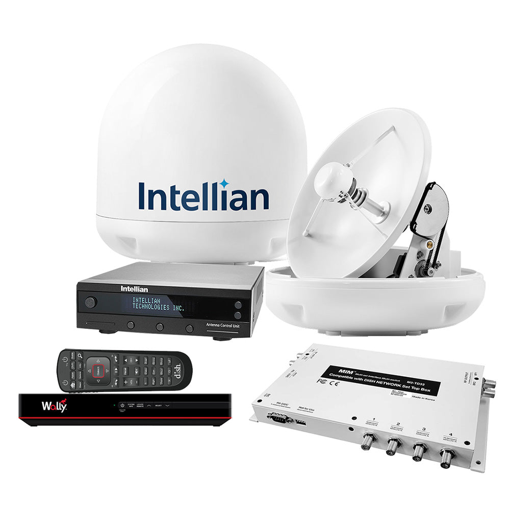 Intellian i3 US System w/DISH/Bell MIM-2 (w/3M RG6 Cable) 15M RG6 Cable & DISH HD Wally Receiver — marine satellite tv antennas