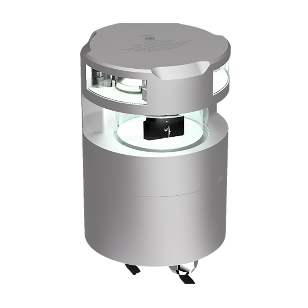 Lopolight Series 300-136 - 6NM Masthead Light & 3NM Navigation Light - Horizontal Mount - White - Silver Housing — marine navigation lights