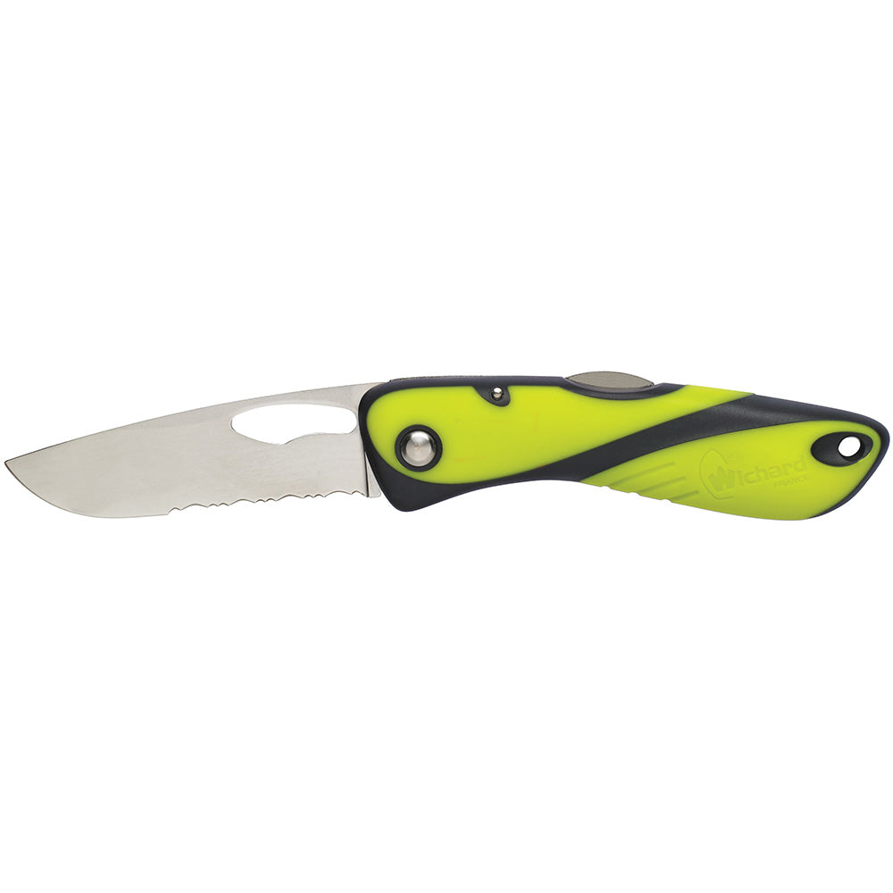 Wichard Marine Wichard Offshore Knife - Single Serrated Blade - Fluorescent — marine outdoor