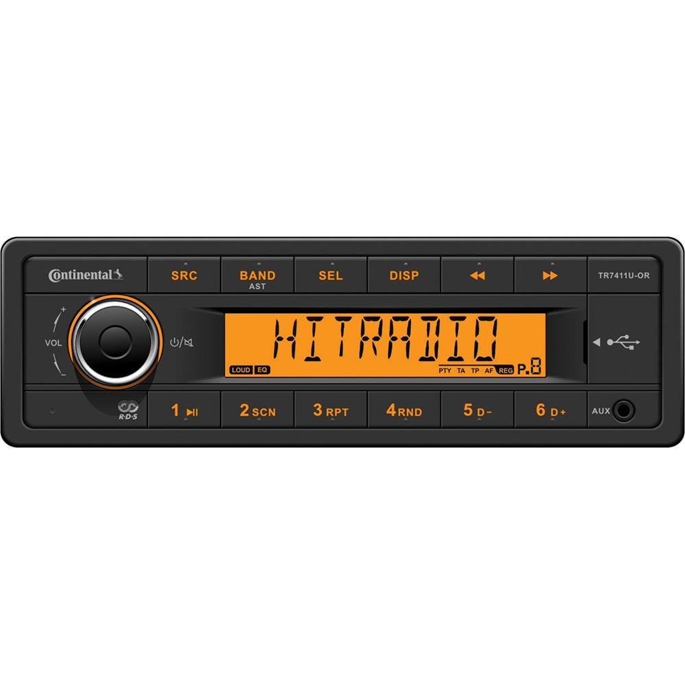 Continental Stereo w/AM/FM/USB - Harness Included - 12V — marine stereos