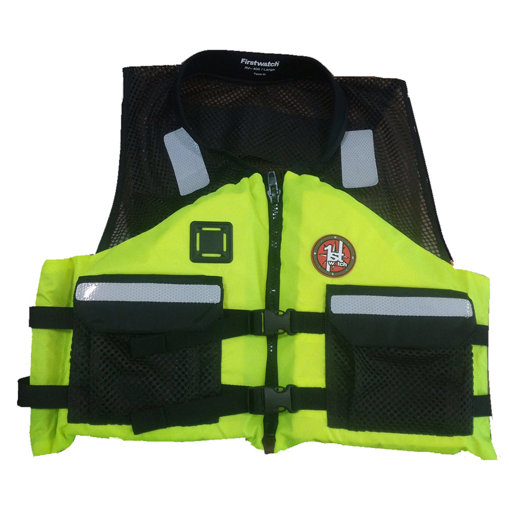 First Watch AV-5001 Crew Vest - Hi-Vis Yellow - Small to Medium — marine personal flotation devices