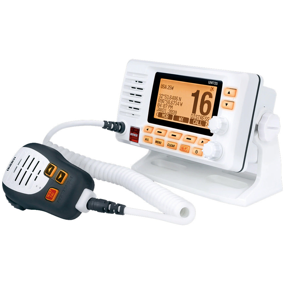 Uniden UM725 Fixed Mount VHF w/GPS & Bluetooth - White — marine vhf - fixed mount