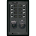 Blue Sea Systems Blue Sea 1498 - 360 Panel - 8 Position 12V Panel w/Dual USB & 12V Socket — marine circuit breakers