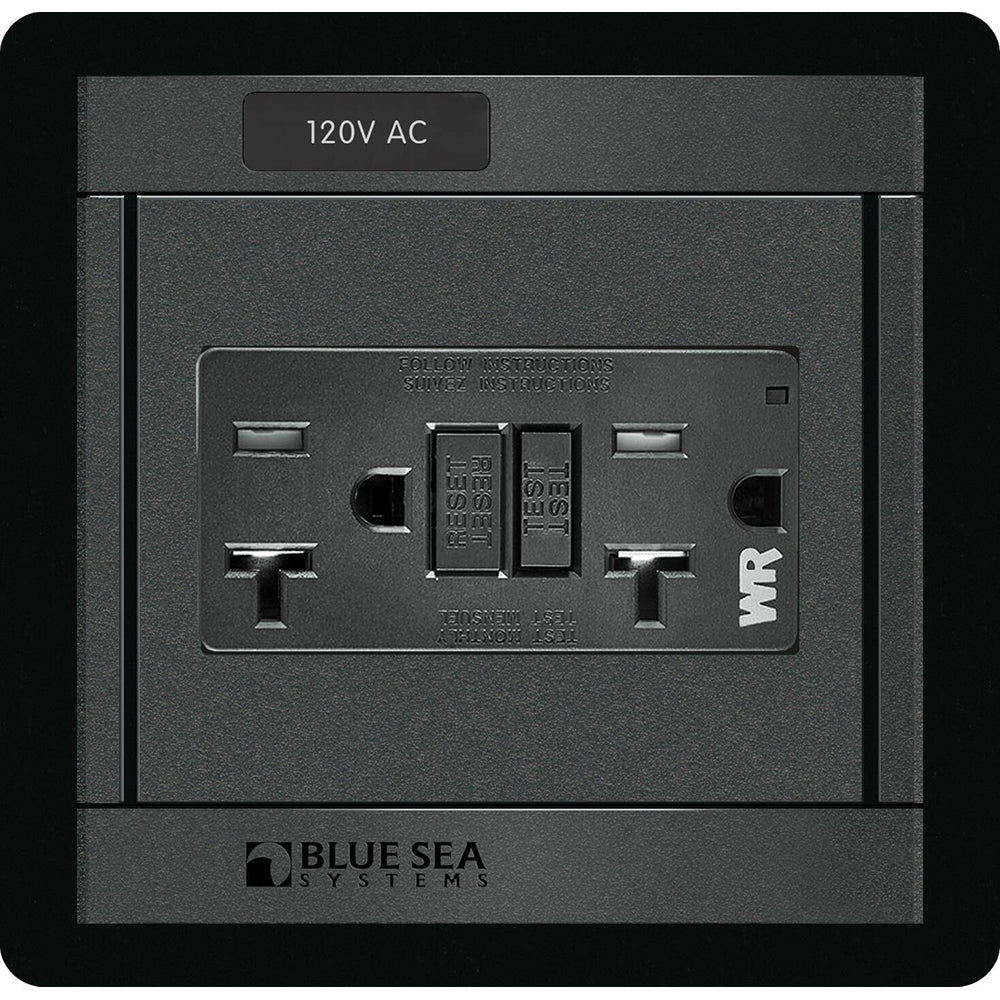 Blue Sea Systems Blue Sea 1499 - 360 Panel - 120V AC GFCI Dual Outlet — marine electrical panels