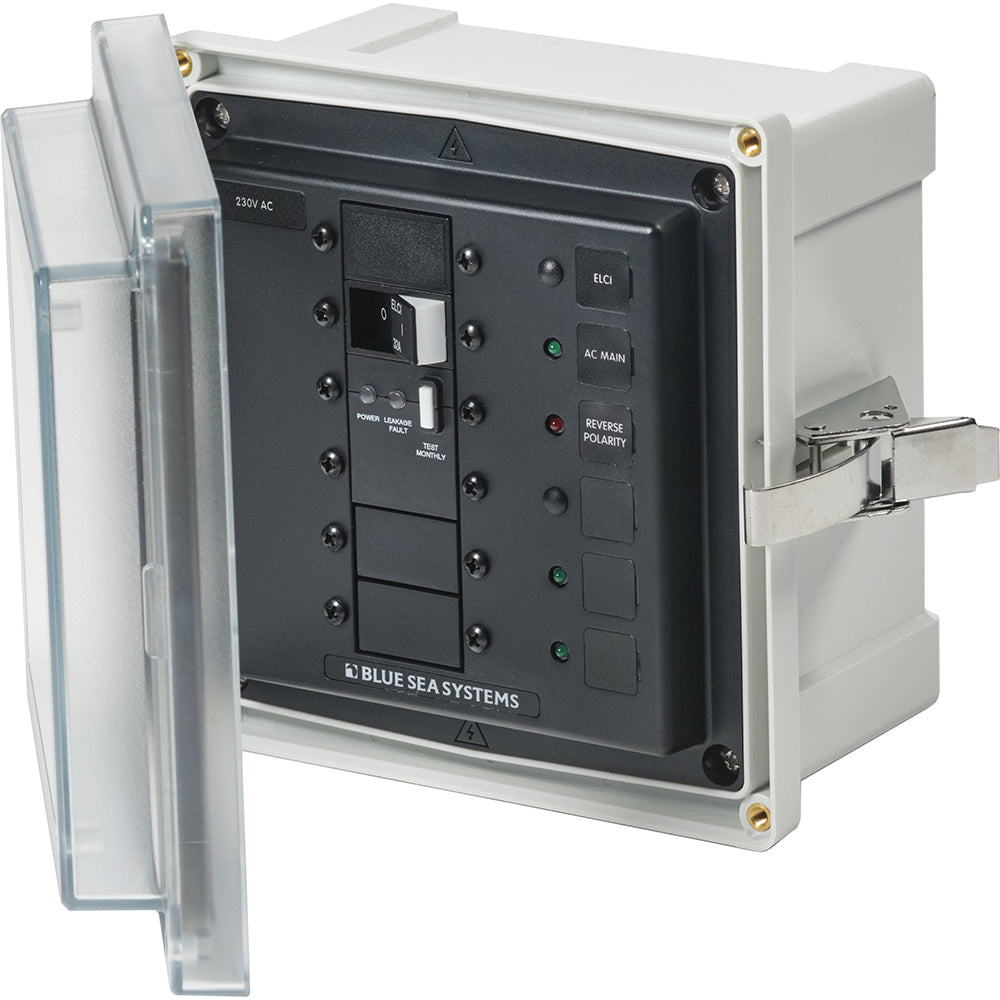 Blue Sea Systems Blue Sea 3123 - SMS Panel Enclosure w/ELCI (32A) & 3 Blanks - 230V AC — marine electrical panels