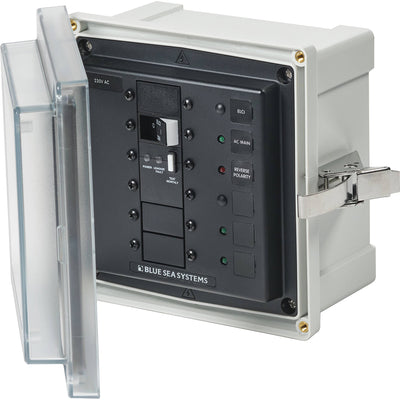 Blue Sea 3123 - SMS Panel Enclosure w/ELCI (32A) &amp; 3 Blanks - 230V AC