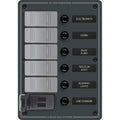 Blue Sea Systems Blue Sea 8121 - 5 Position Contura Switch Panel w/Dual USB Chargers - 12/24V DC - Black — marine electrical panels