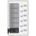 Blue Sea Systems Blue Sea 8421 - 5 Position Contura Switch Panel w/Dual USB Chargers - 12/24V DC - White — marine electrical panels