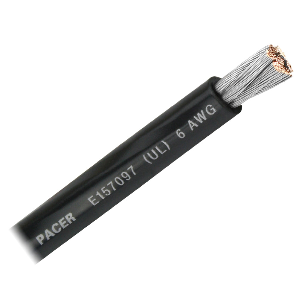 Pacer Black 6 AWG Battery Cable - Sold By The Foot — marine wire