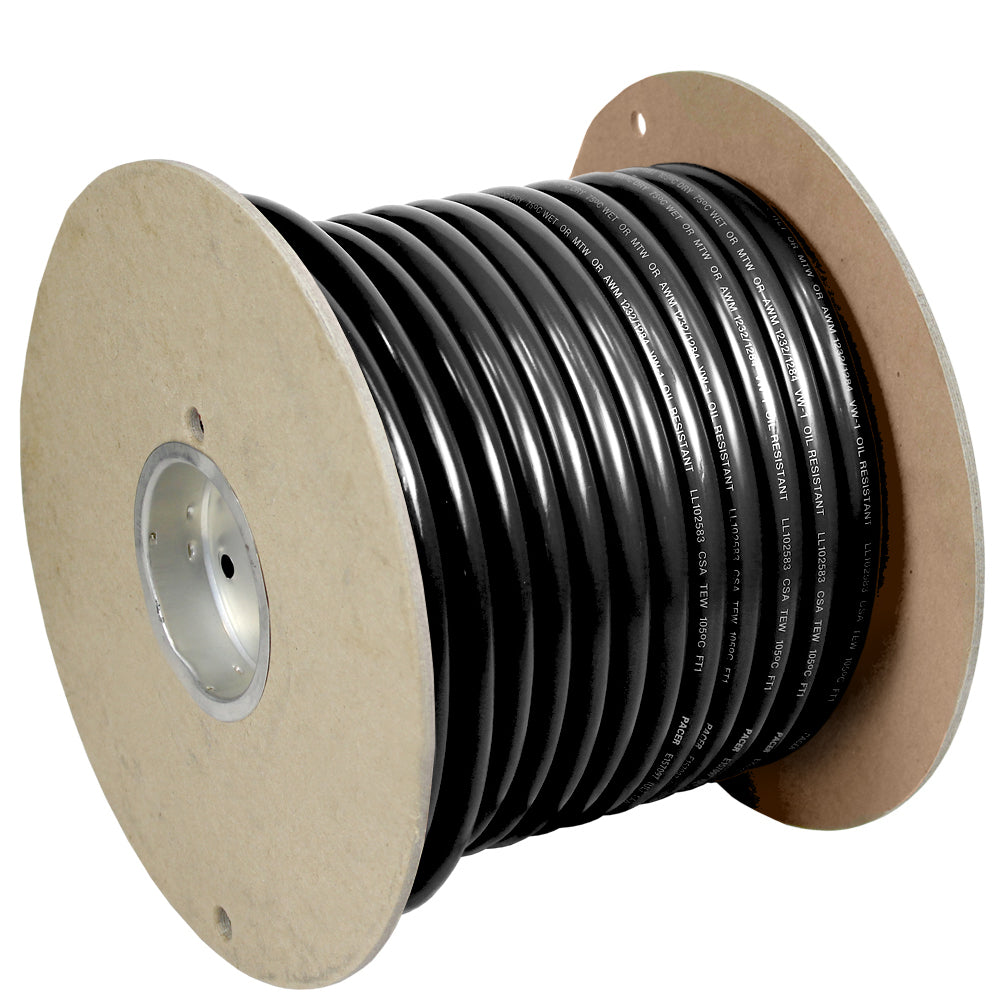 Pacer Black 1/0 AWG Battery Cable - 100' — marine wire