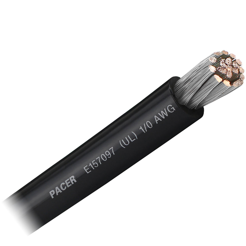 Pacer Black 1/0 AWG Battery Cable - Sold By The Foot — marine wire