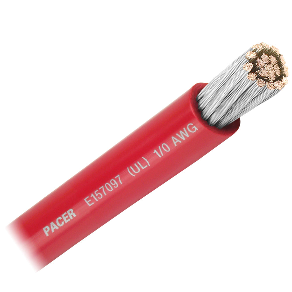Pacer Red 1/0 AWG Battery Cable - Sold By The Foot — marine wire