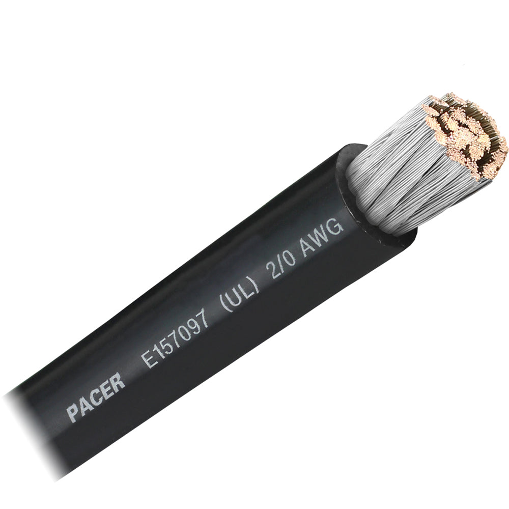 Pacer Black 2/0 AWG Battery Cable - Sold By The Foot — marine wire