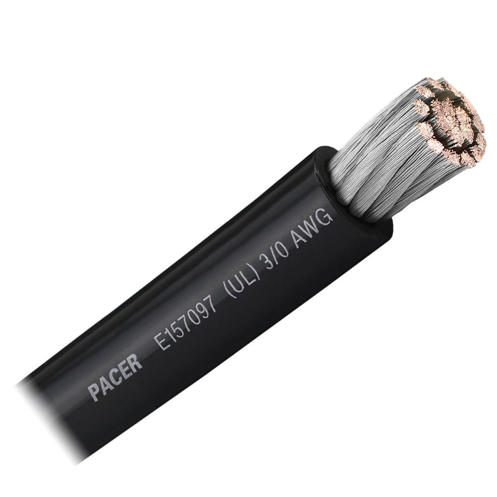Pacer Black 3/0 AWG Battery Cable - Sold By The Foot — marine wire