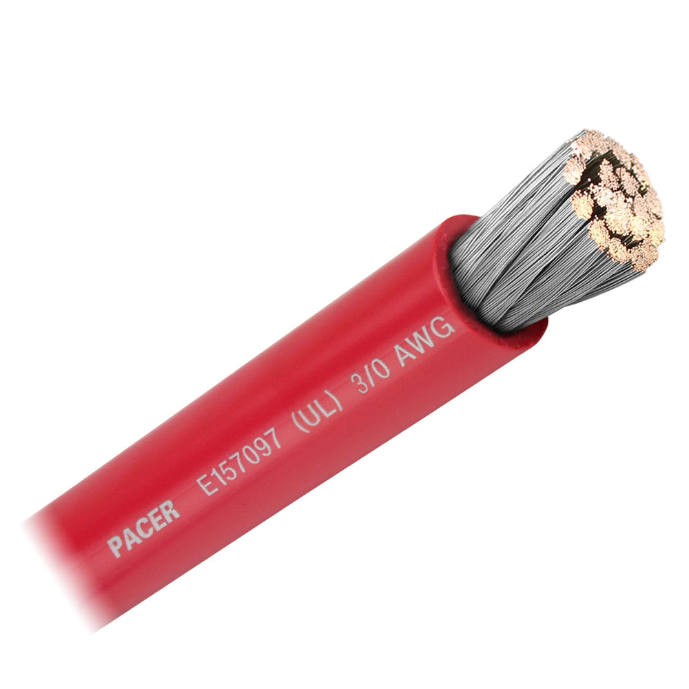 Pacer Red 3/0 AWG Battery Cable - Sold By The Foot — marine wire
