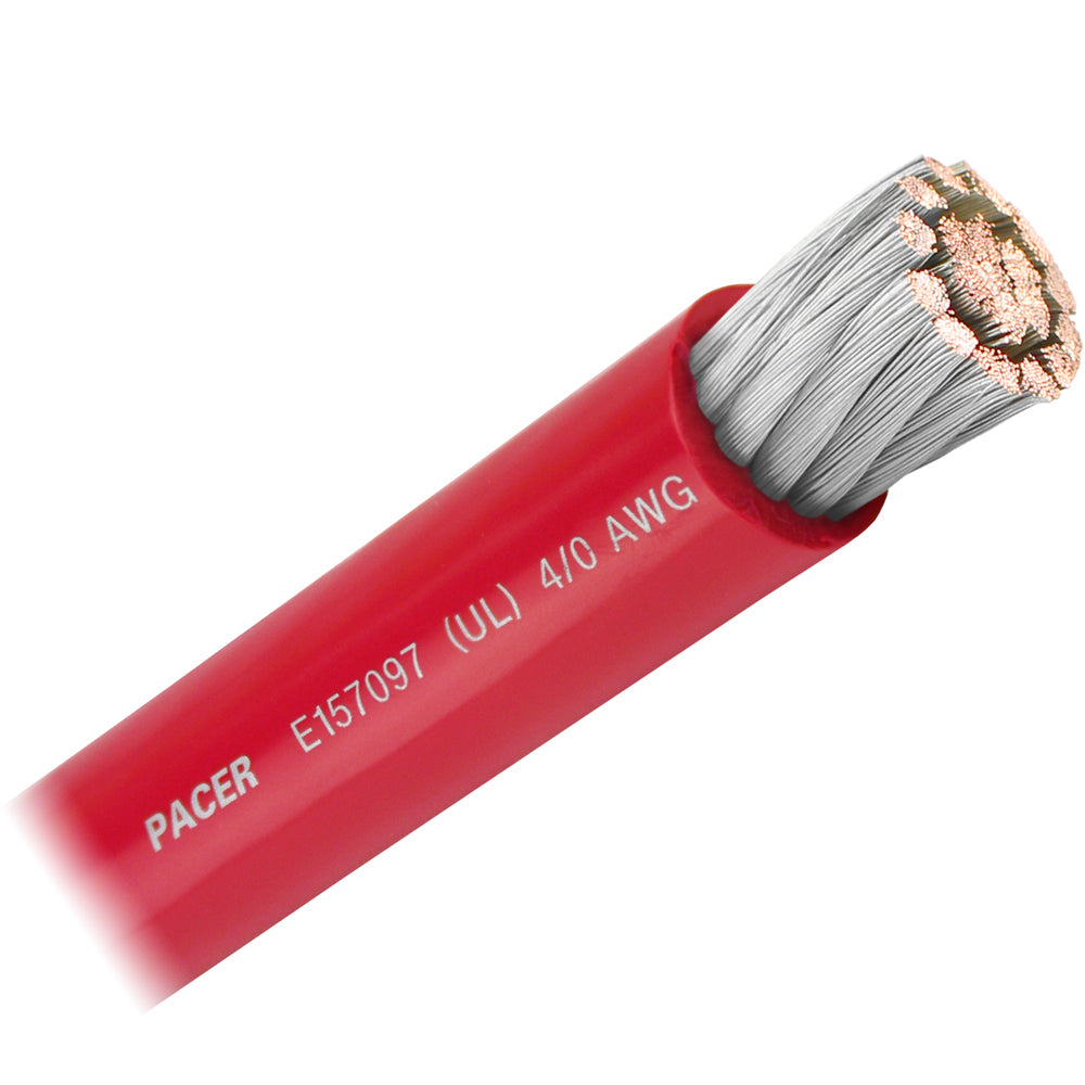 Pacer Red 4/0 AWG Battery Cable - Sold By The Foot — marine wire