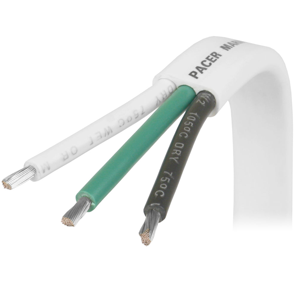 Pacer 12/3 AWG Triplex Cable - Black/Green/White - 100' — marine wire